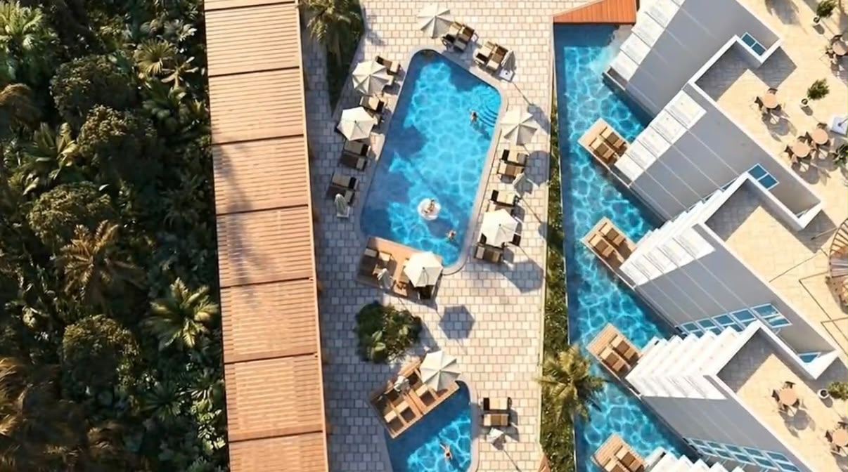 Sea Breeze Resort aerial view Aerial view of Sea Breeze Resort Hurghada by Castello Development