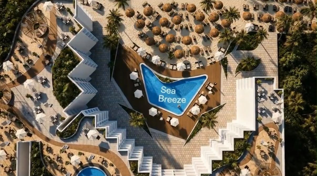Sea Breeze Resort development aerial Aerial perspective of the Sea Breeze Resort development